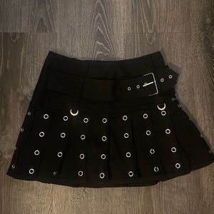 Tripp nyc Super rocker silver holed skirt